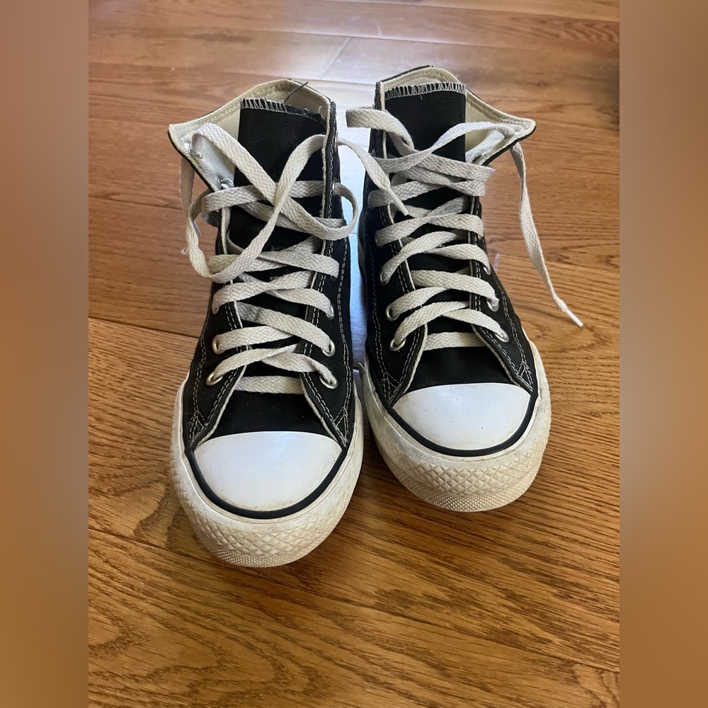 Converse Black and White Eva Lift platform High-Top Sneakers Junior size 3